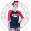 Dragstrip 3/4 sleeve red black Dilligaf baseball top